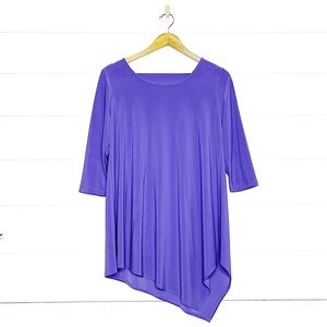 Clara SunWoo Purple Asymmetrical Lagenlook Tunic Size Small